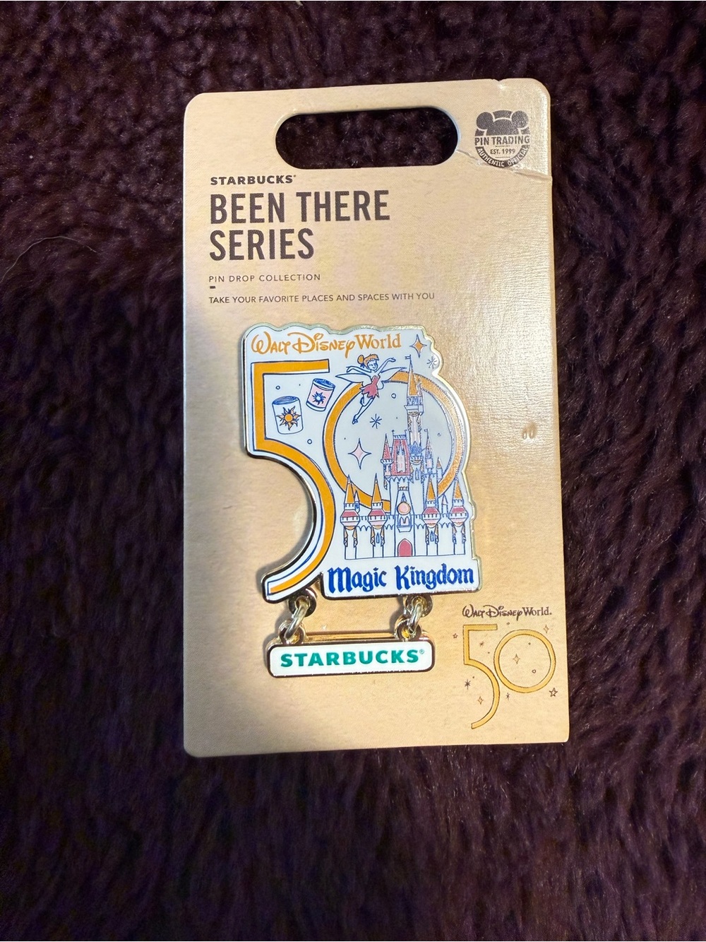 Limited Ed. Disney World 50th Anniversary Starbucks Been There Magic Kingdom Pin